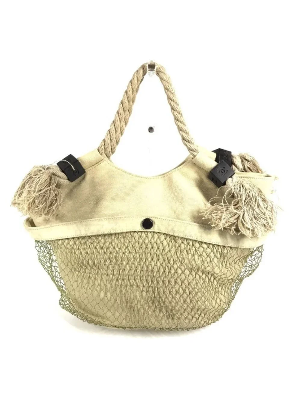 Chanel Handbag CC Logo Jumbo Canvas Beige